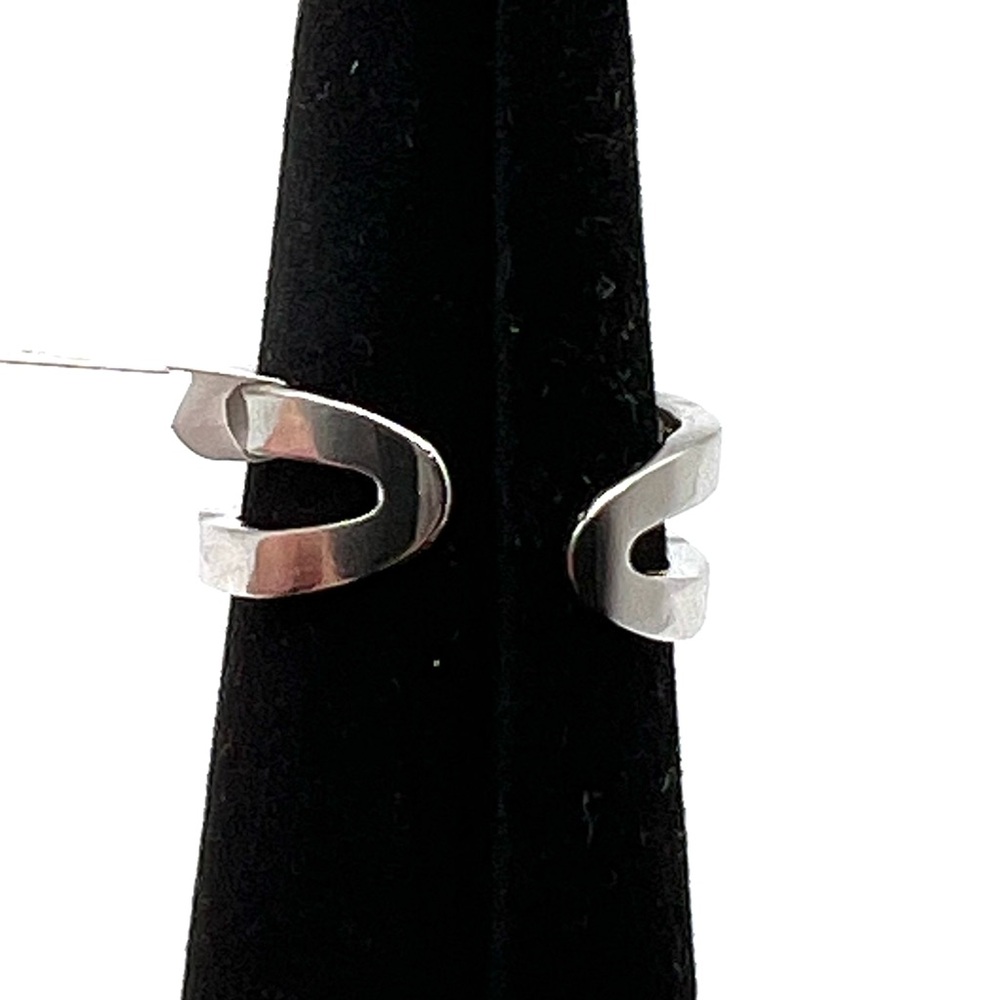 Silver Interwoven Open Back Ring - image 2